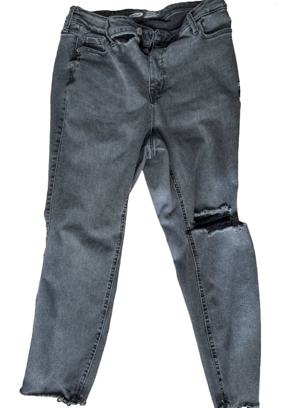 Old Navy Rockstar Super Skinny Jeans 16 Short Gray Distressed High Rise